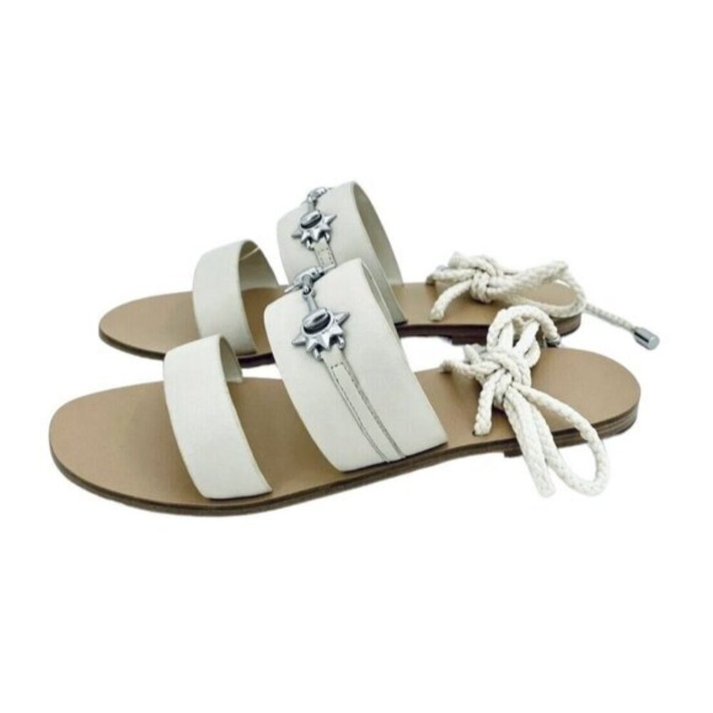 Senso Cleo Ivory Leather Gladiator Sandals Ankle Wrap Tie SZ 9 US 39 EU NIB